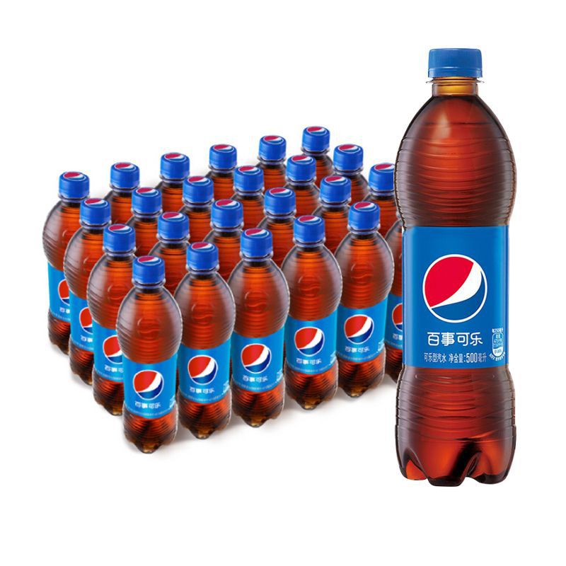 百事可乐汽水多口味可乐500ml*24瓶整箱饮料青柠混装...